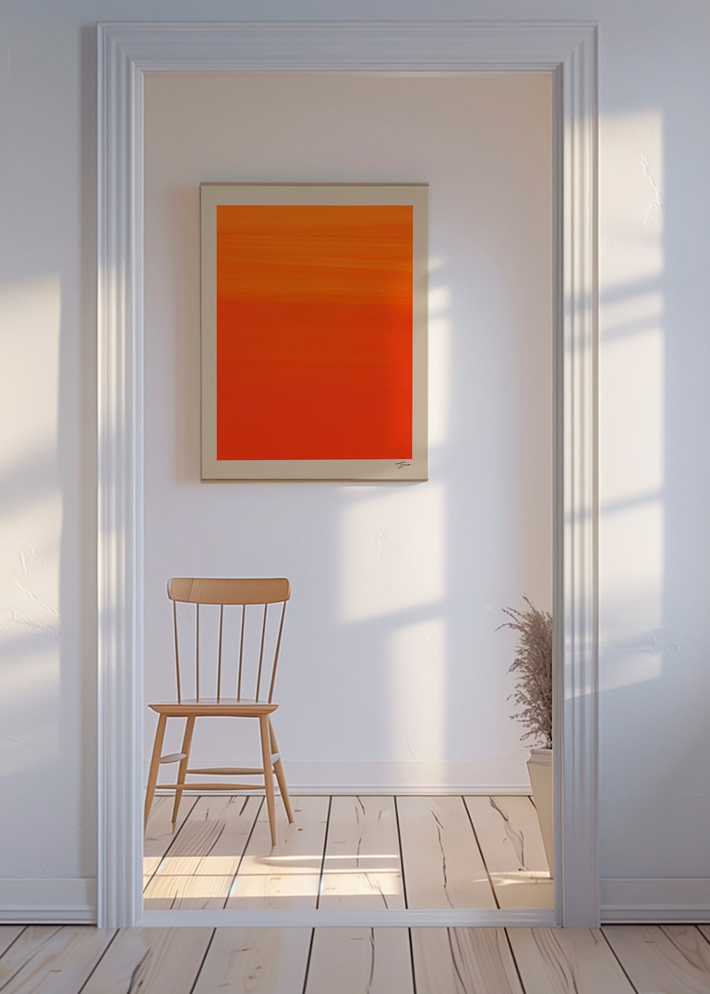 Abstrakt orange horisont – Canvas