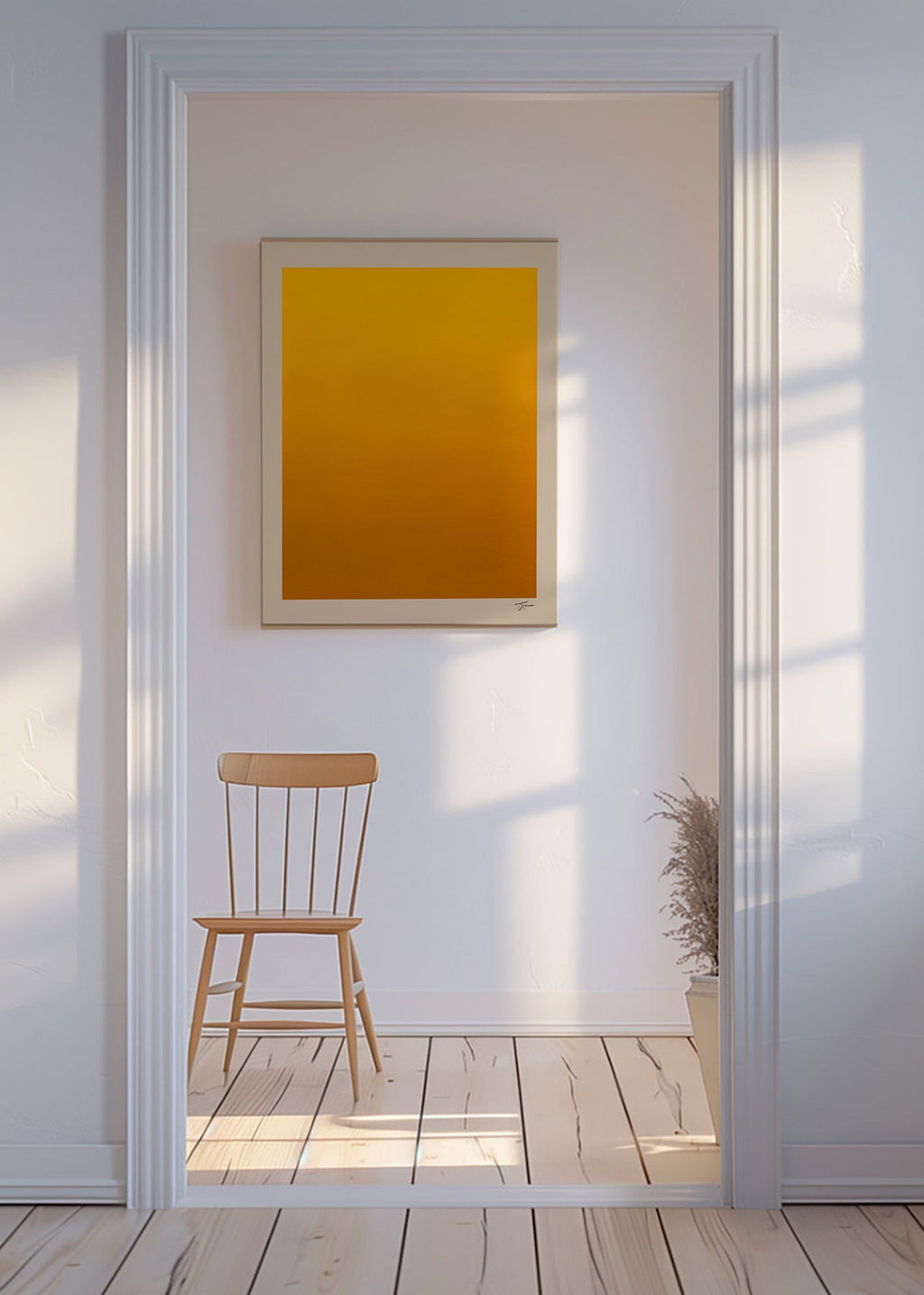 Minimalistisk guldtovergang – Canvas