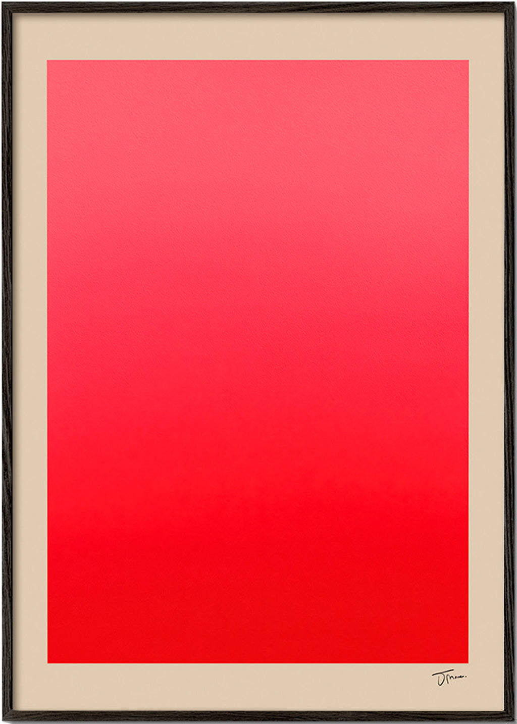 Abstrakt billede rødt gradient med underskrift – Black Frame