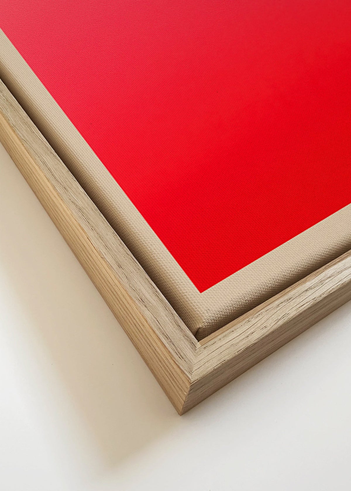 Abstrakt billede rødt gradient med underskrift – Canvas detail
