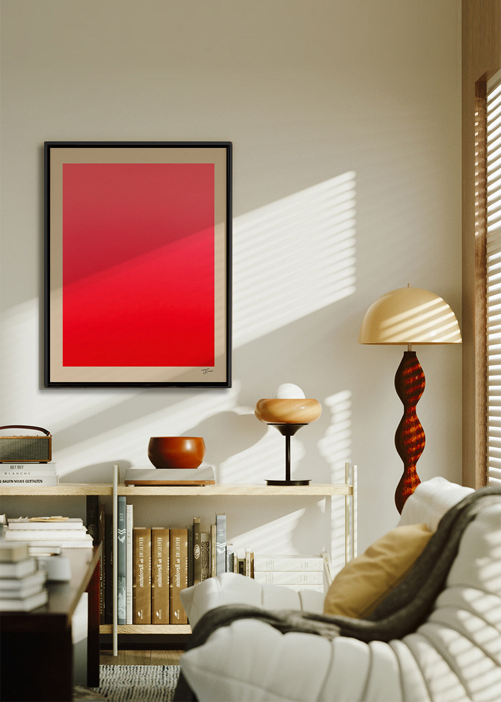 Abstrakt billede rødt gradient med underskrift – Canvas2