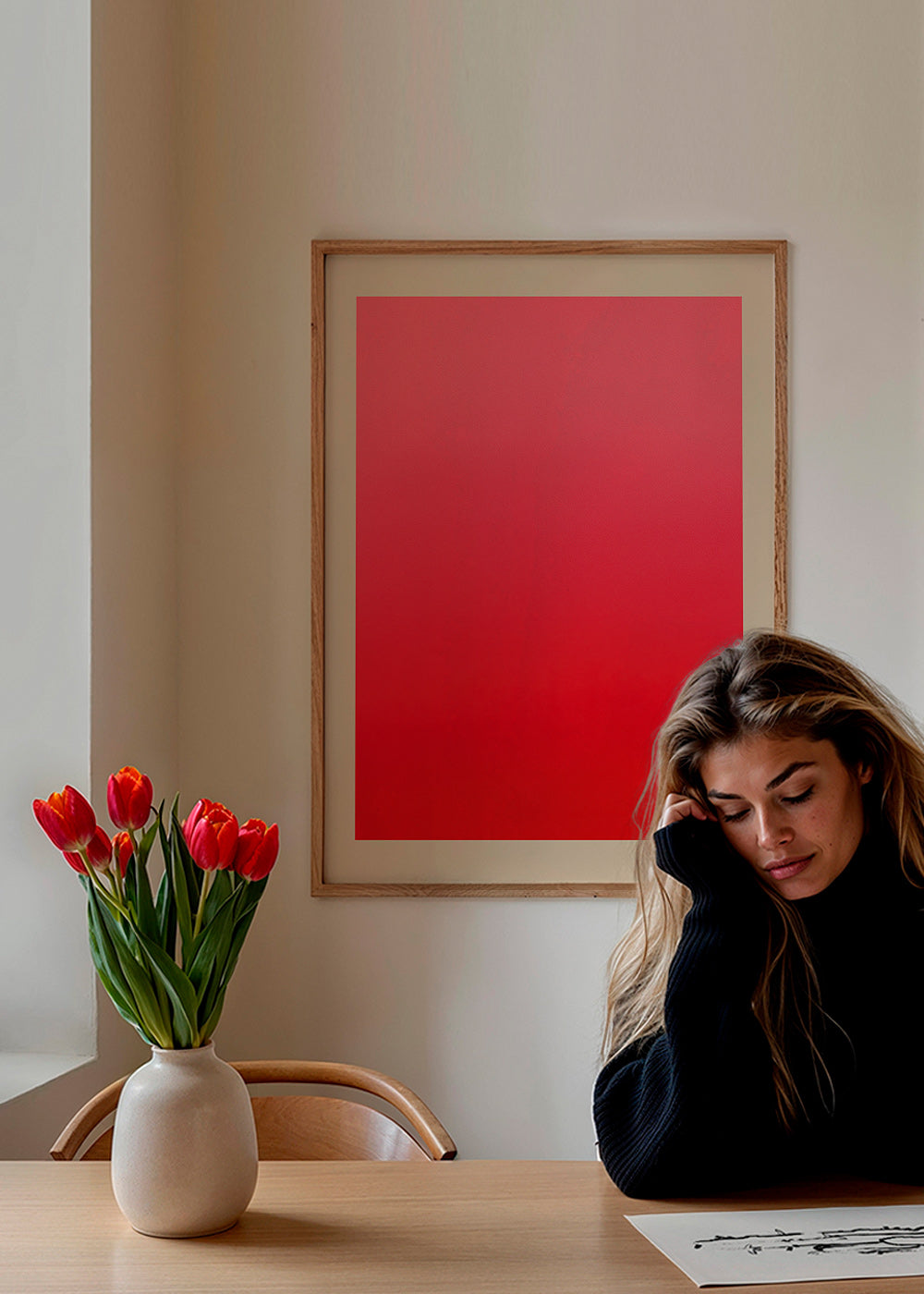 Abstrakt billede rødt gradient med underskrift – Product2