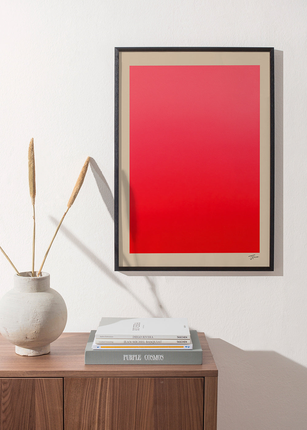 Abstrakt billede rødt gradient med underskrift – Product3