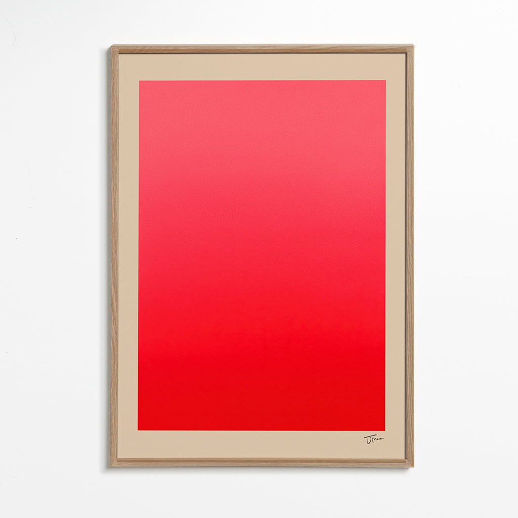 Abstrakt billede rødt gradient med underskrift – Oak Frame