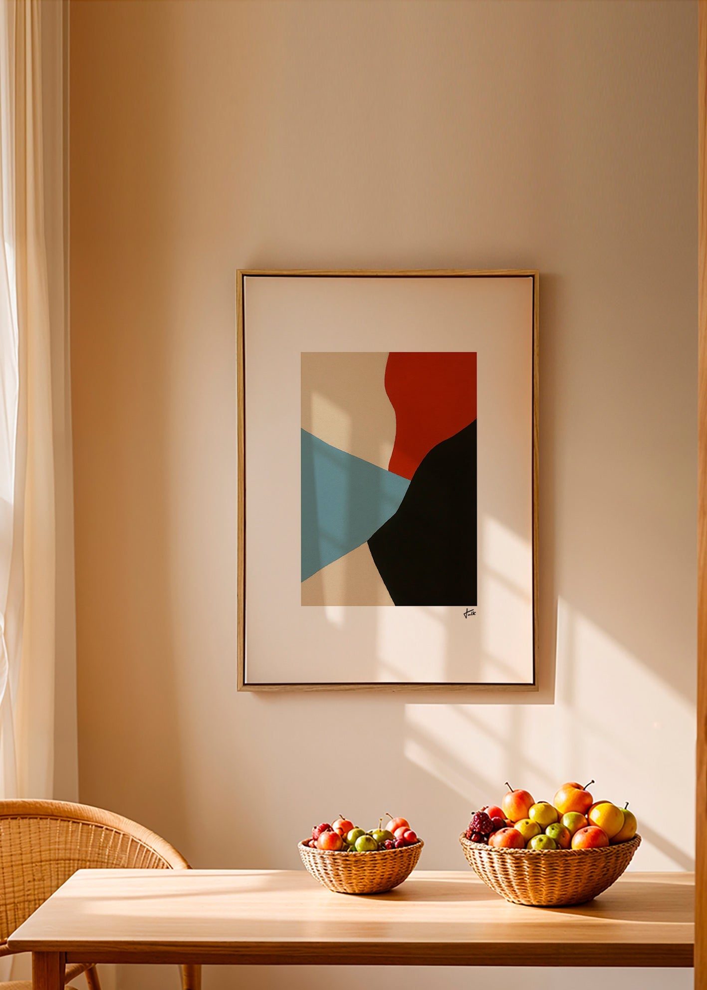 Abstrakt billede lagdelte former vertical – Canvas1