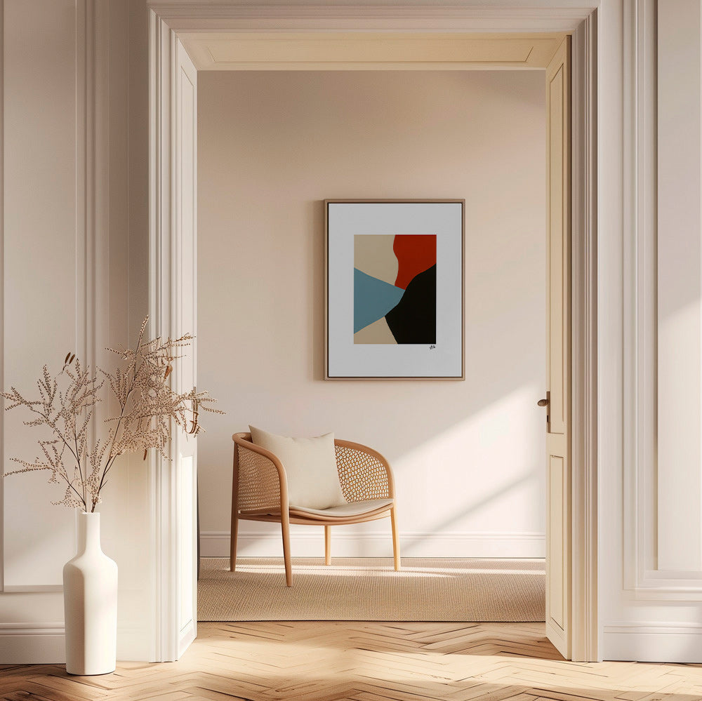 Abstrakt billede lagdelte former vertical – Canvas2