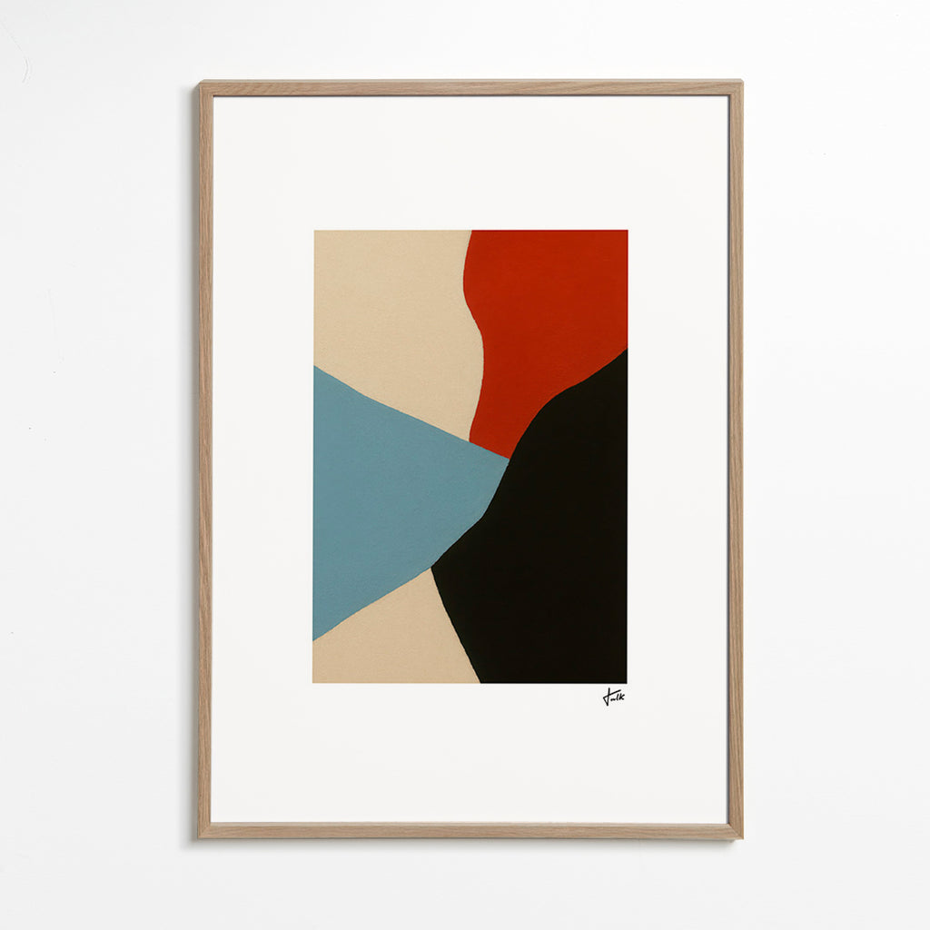 Abstrakt billede lagdelte former vertical – Oak Frame