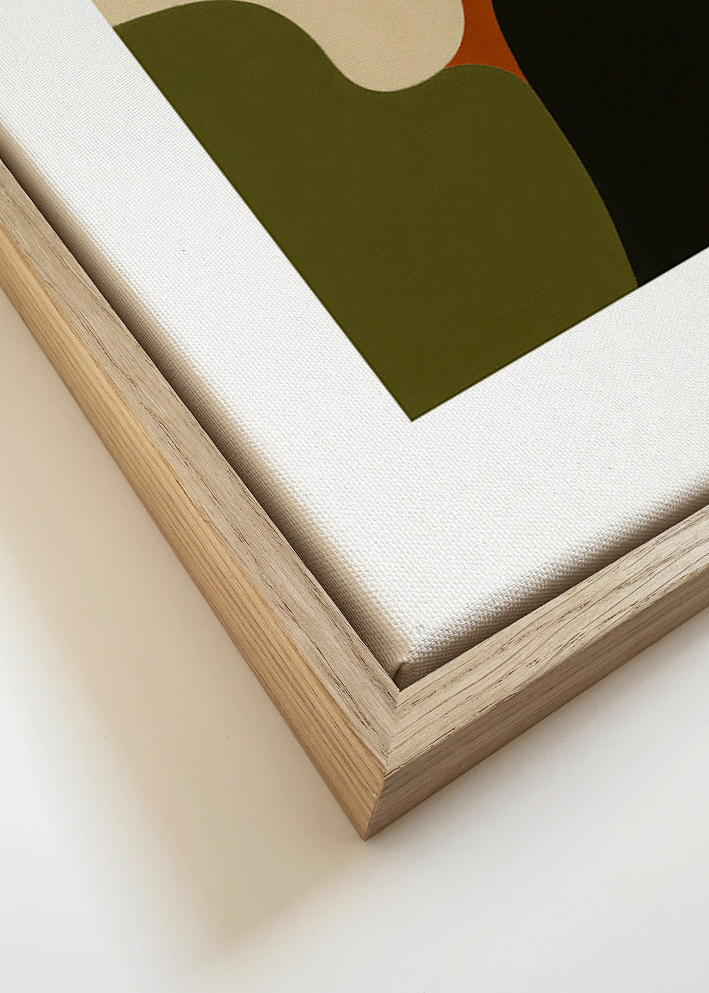 Minimalistisk plakat med olivformer – Canvas detail