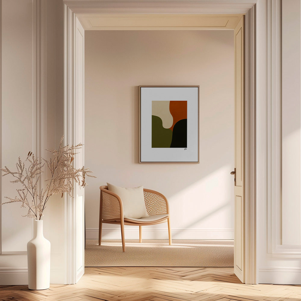 Minimalistisk plakat med olivformer – Canvas2