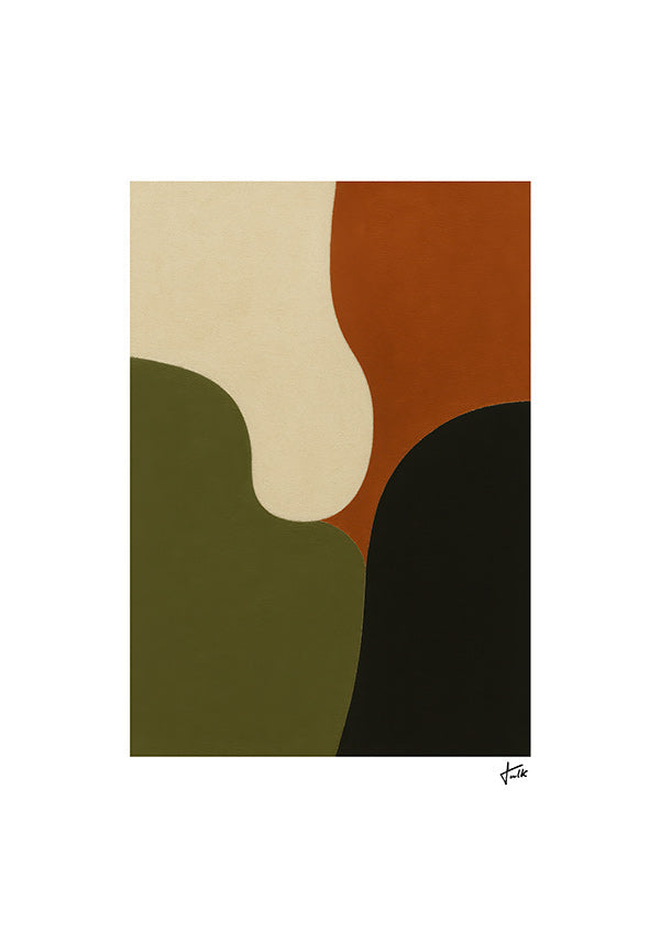 Minimalistisk plakat med olivformer