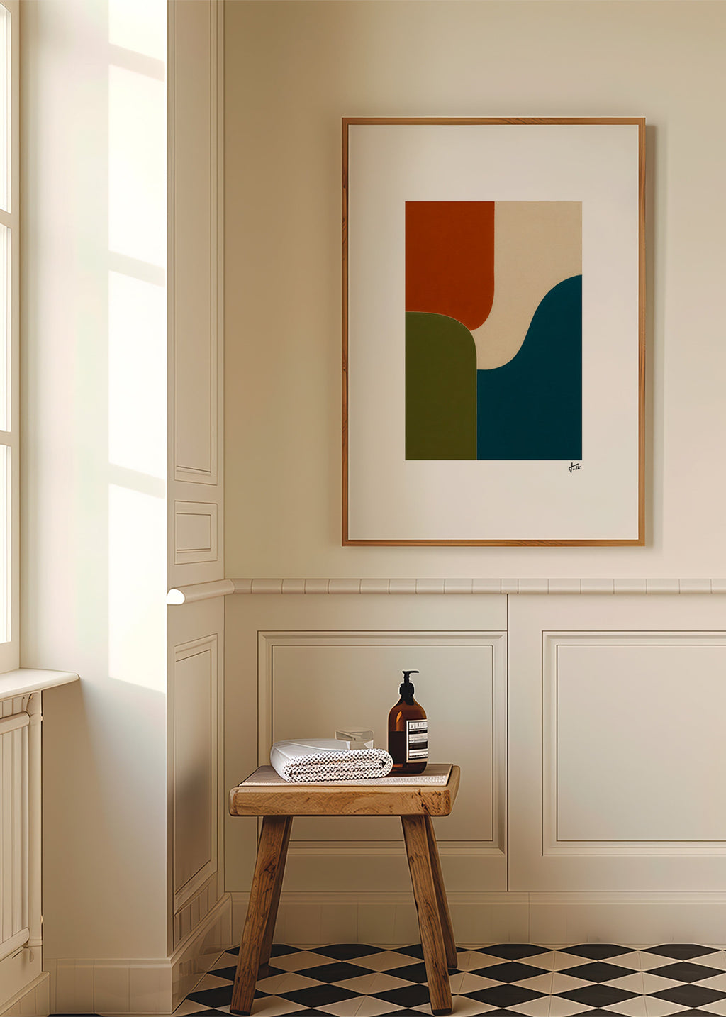 Geometrisk plakat med buede farvefelter – Product1