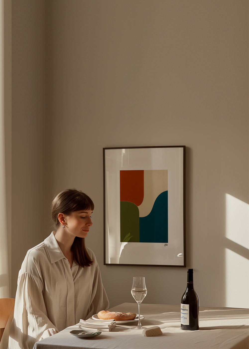 Geometrisk plakat med buede farvefelter – Product2
