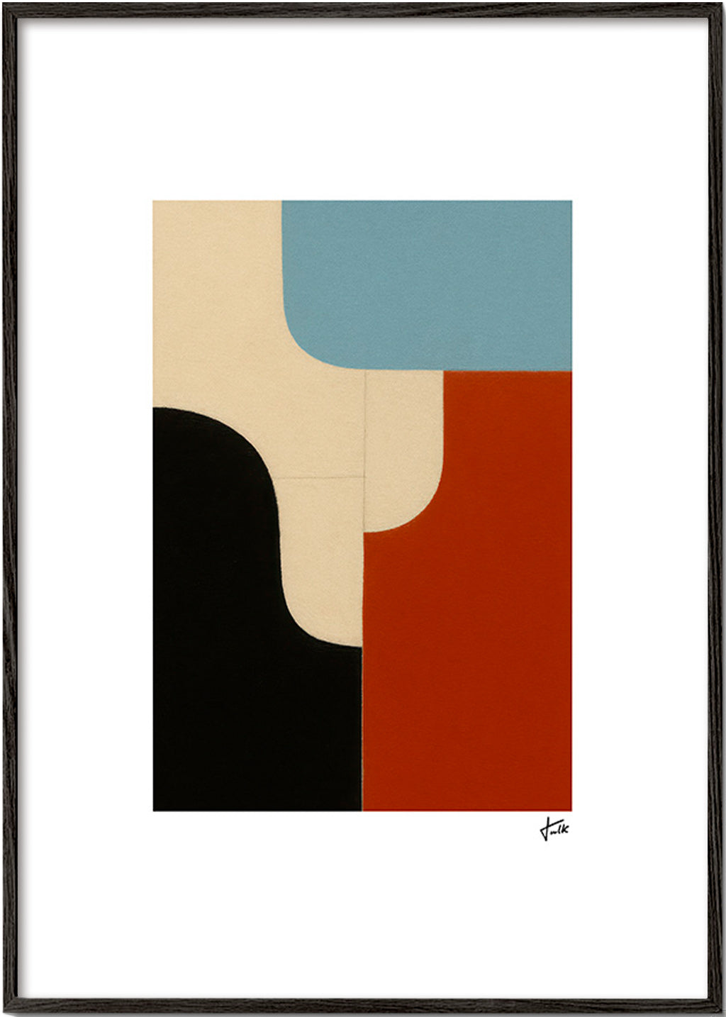 Geometrisk kunst med modulære kurver – Black Frame