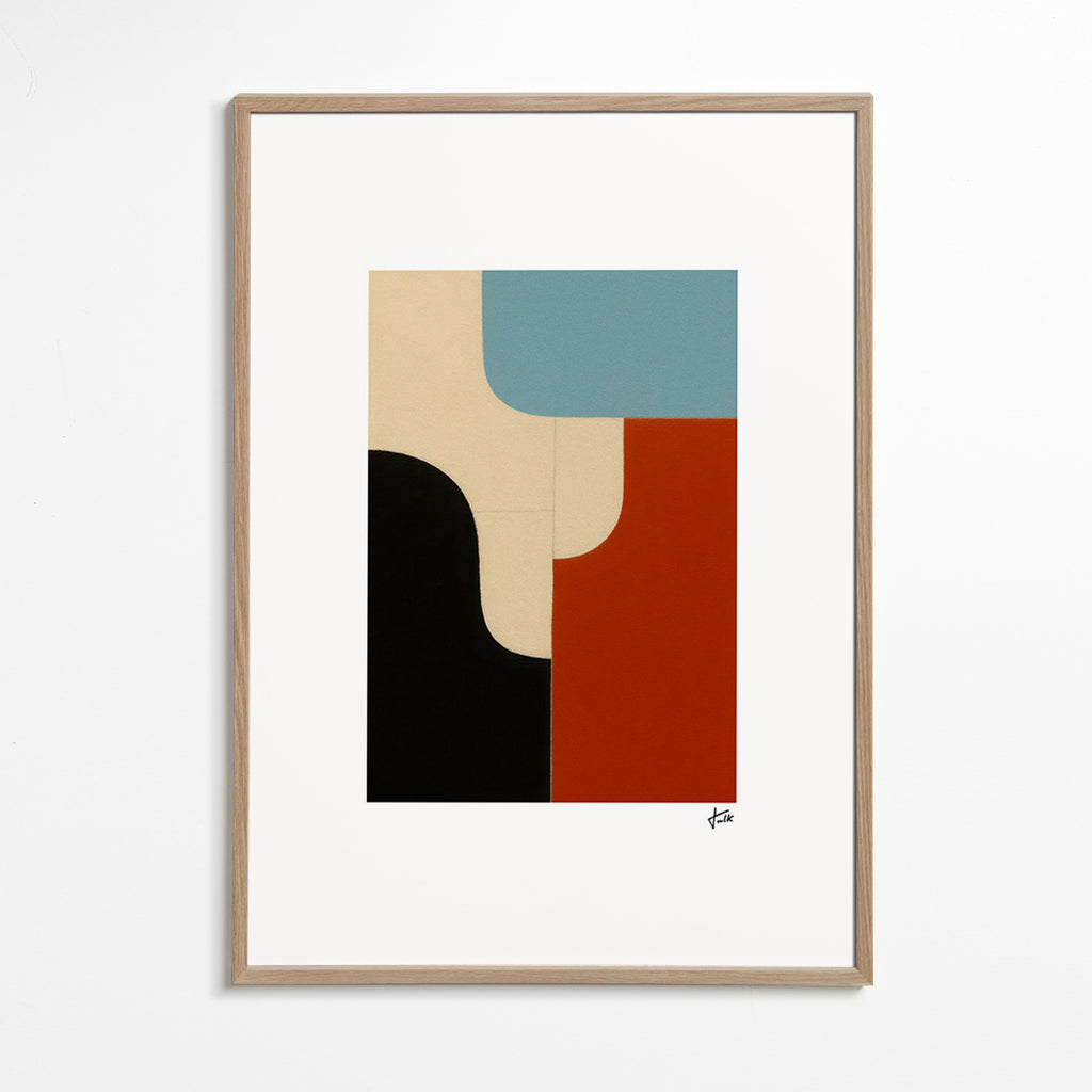 Geometrisk kunst med modulære kurver – Oak Frame