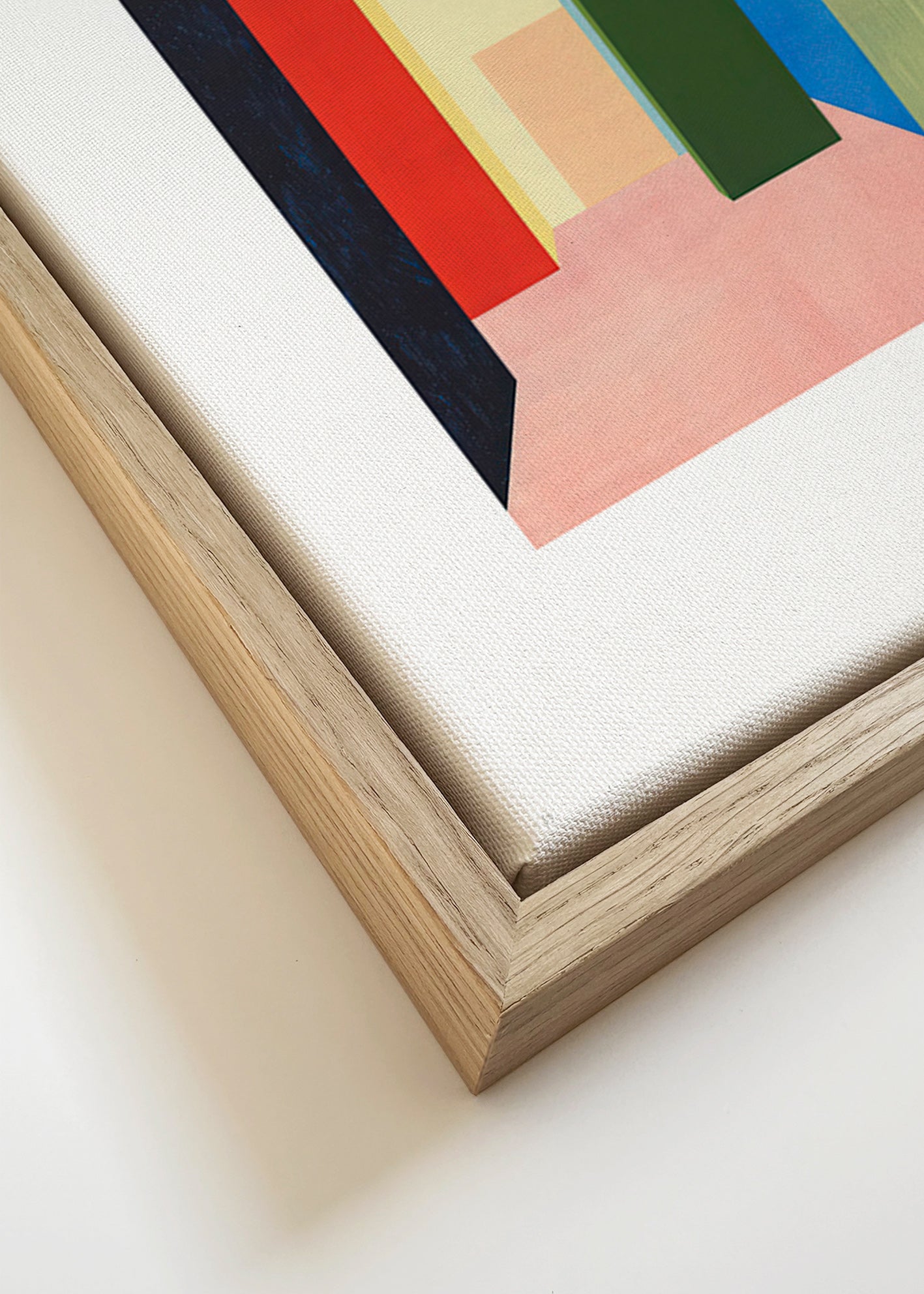 Geometrisk plakat farveblok-gang – Canvas detail