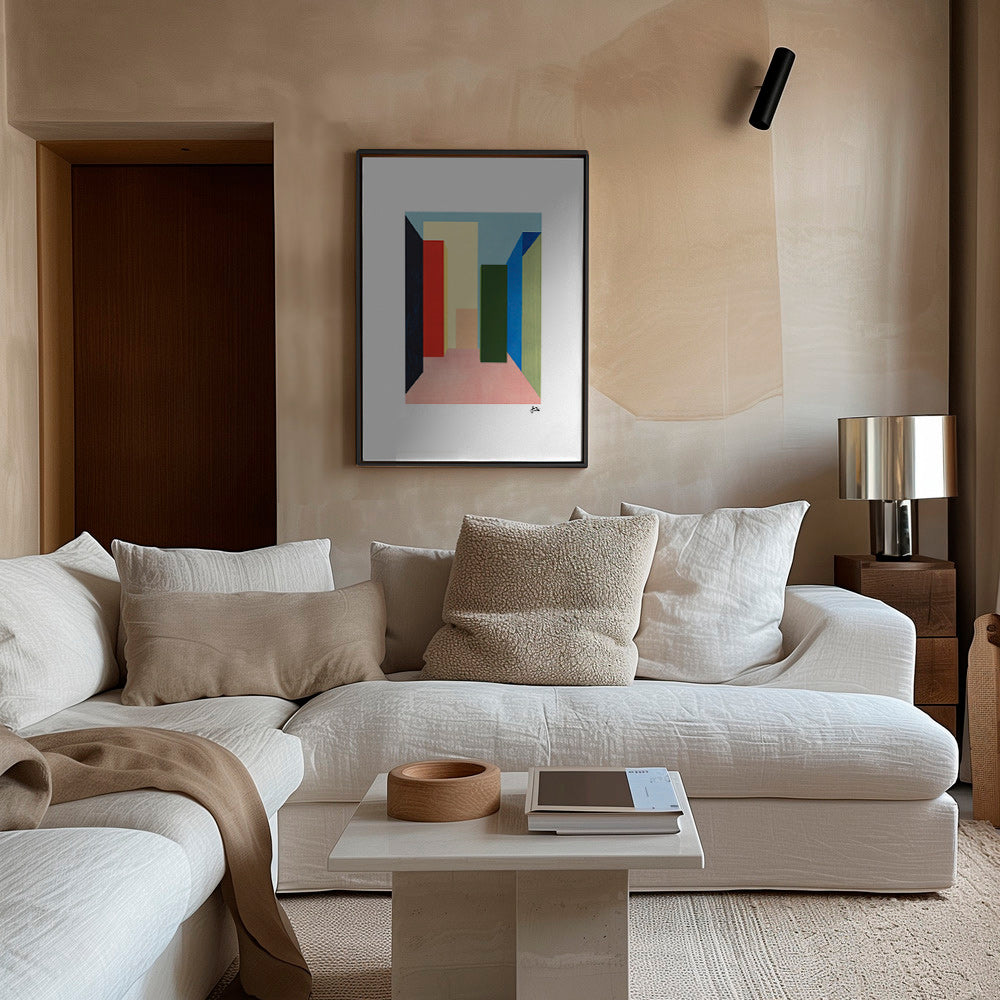 Geometrisk plakat farveblok-gang – Canvas1