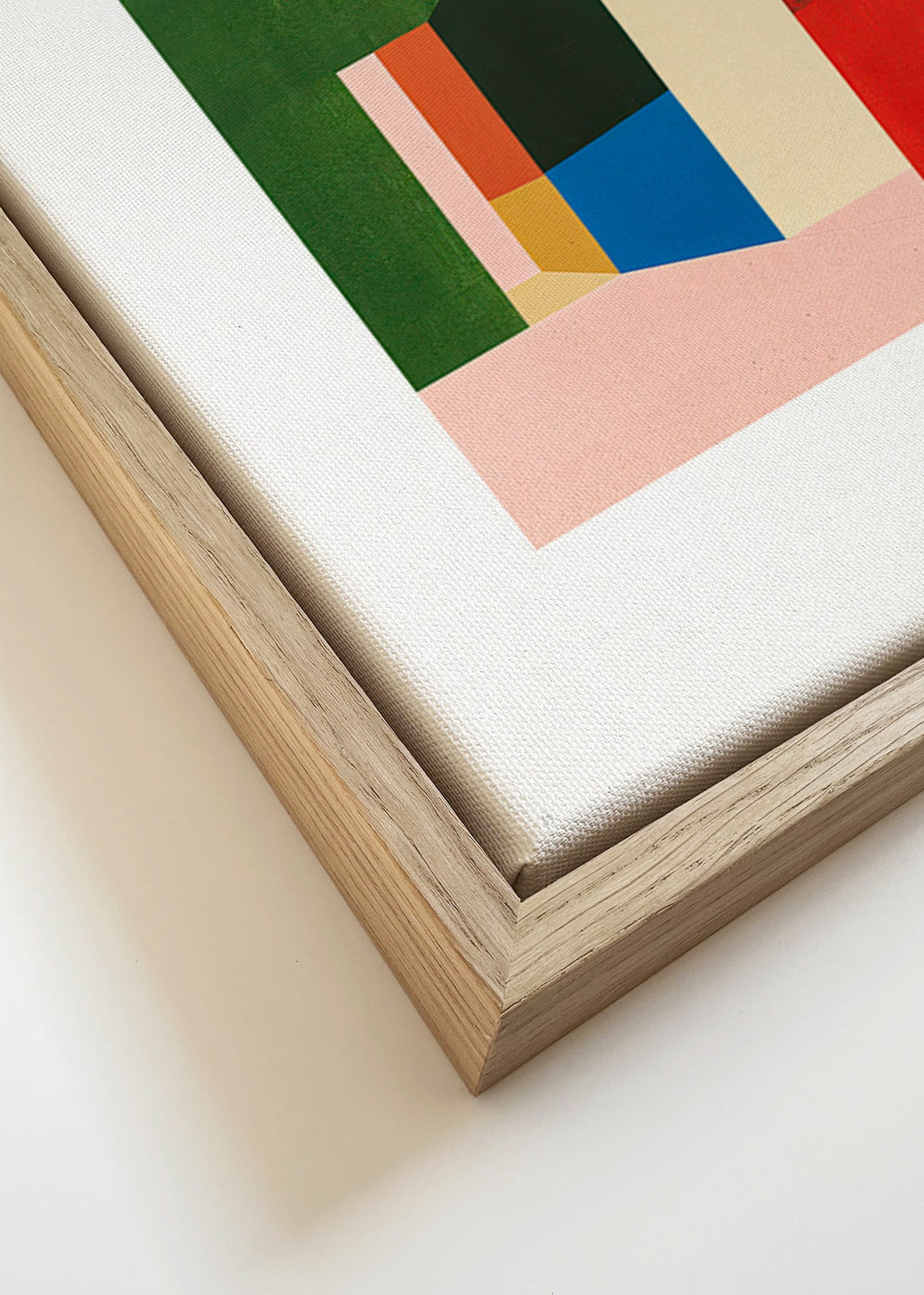 Geometrisk plakat med farvede volumener – Canvas detail