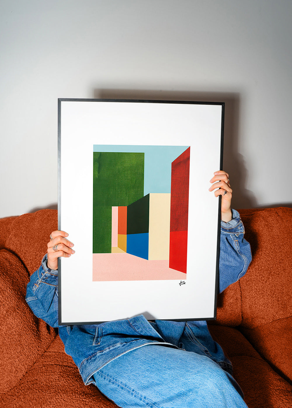 Geometrisk plakat med farvede volumener – Product2