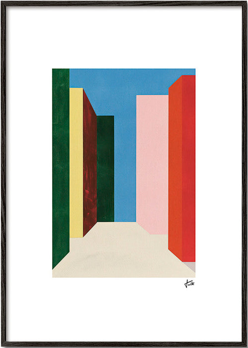Geometrisk billede: vertikal farvegennemgang – Black Frame