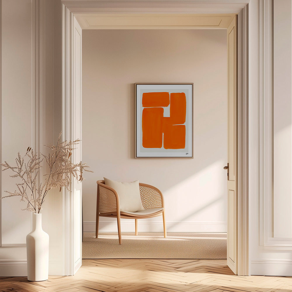 Geometrisk plakat med orange blokke – Canvas1