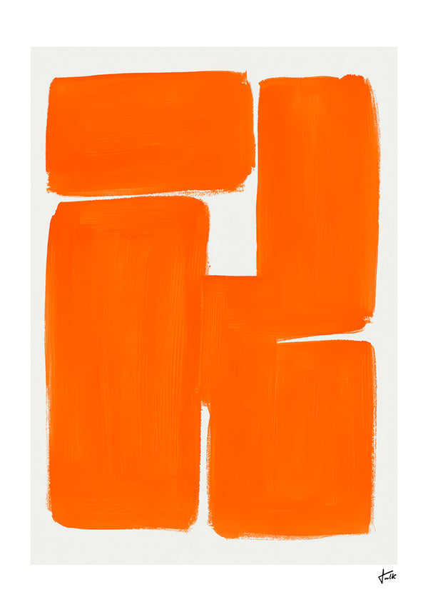 Geometrisk plakat med orange blokke