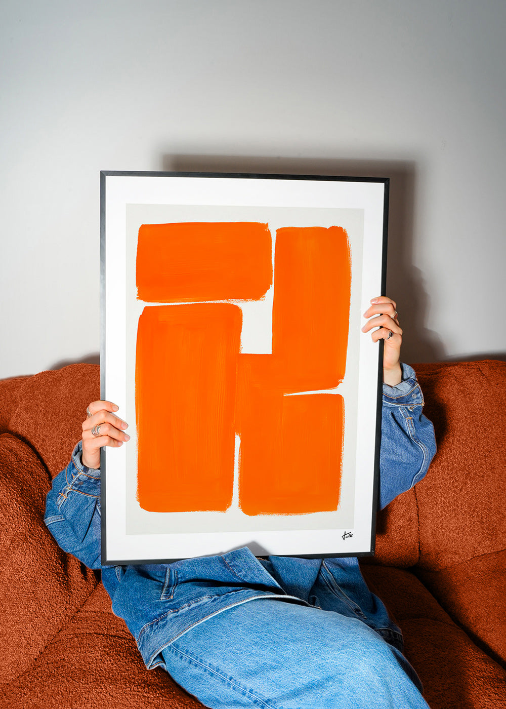 Geometrisk plakat med orange blokke – Product1