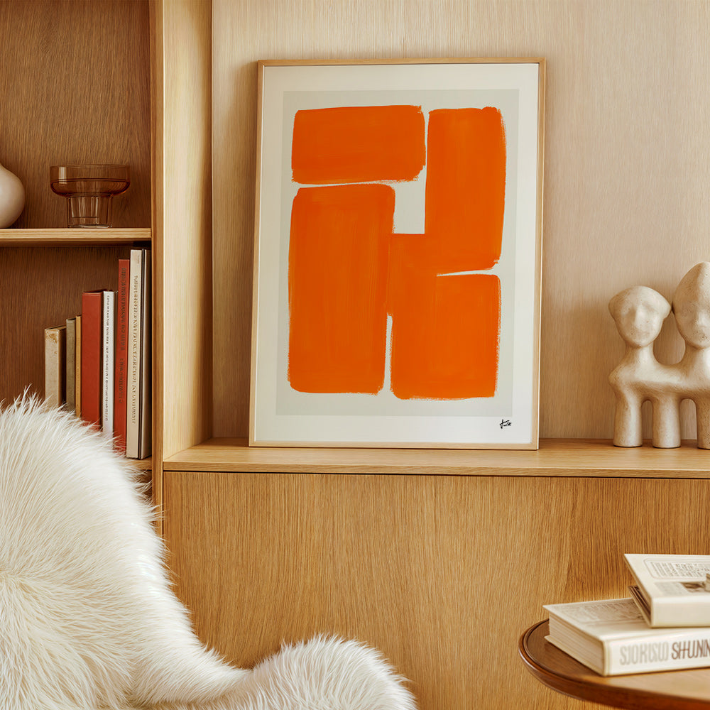 Geometrisk plakat med orange blokke – Product2