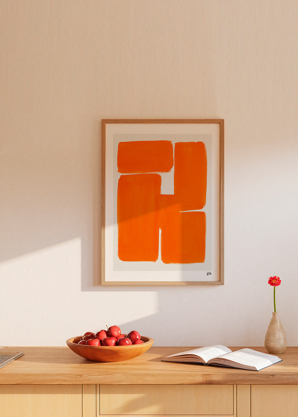 Geometrisk plakat med orange blokke – Product3