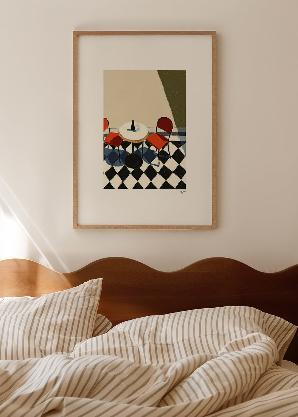 Køkkenkunst: kaffebord på skakbrætgulv – Product1