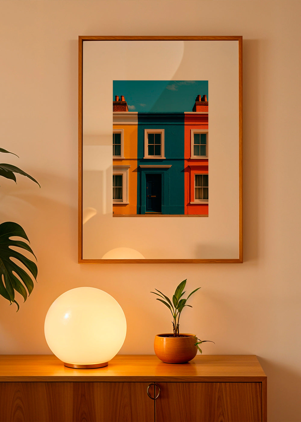 Bybillede med facade i tre farver – Product1