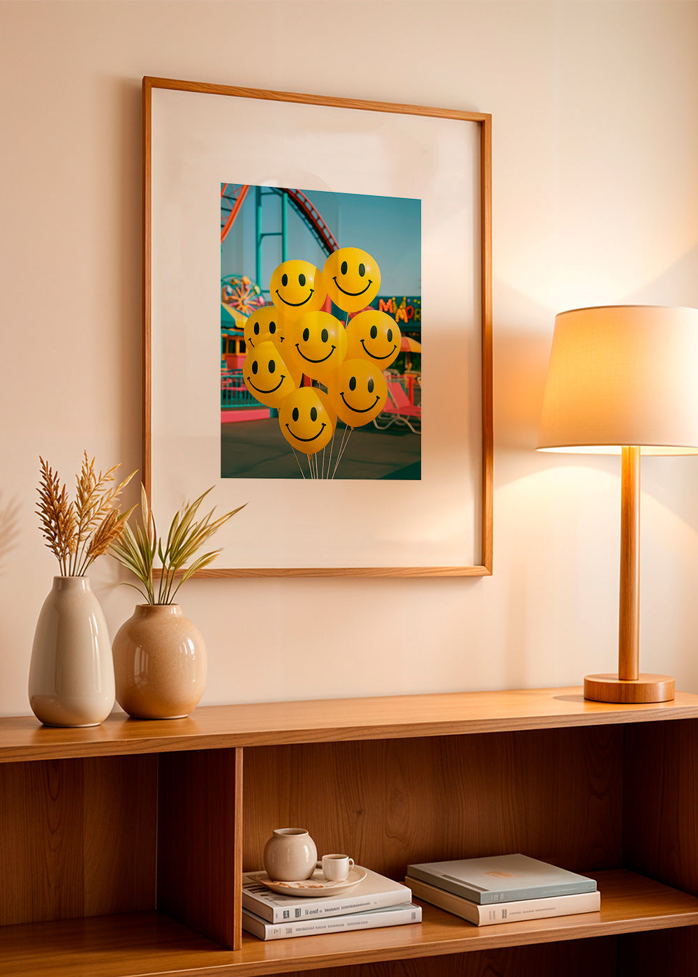 Fotografi af smilende balloner i forlystelsespark – Product3