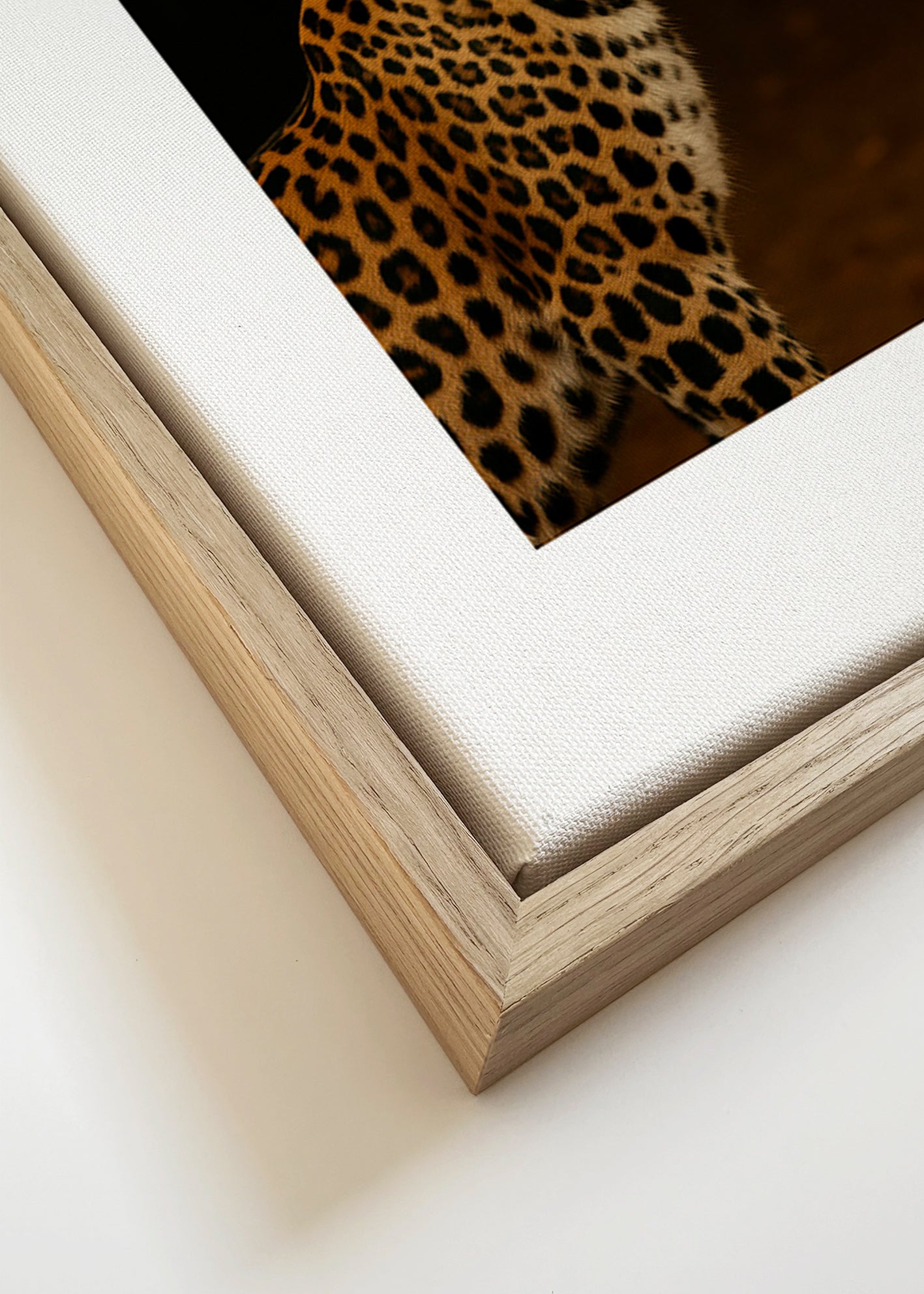 Kunstværk leopard profil – Canvas detail
