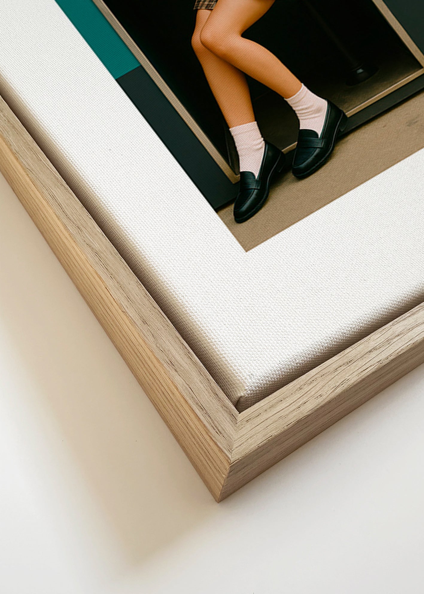 Redaktionelt fotografi af ben i kabine – Canvas detail