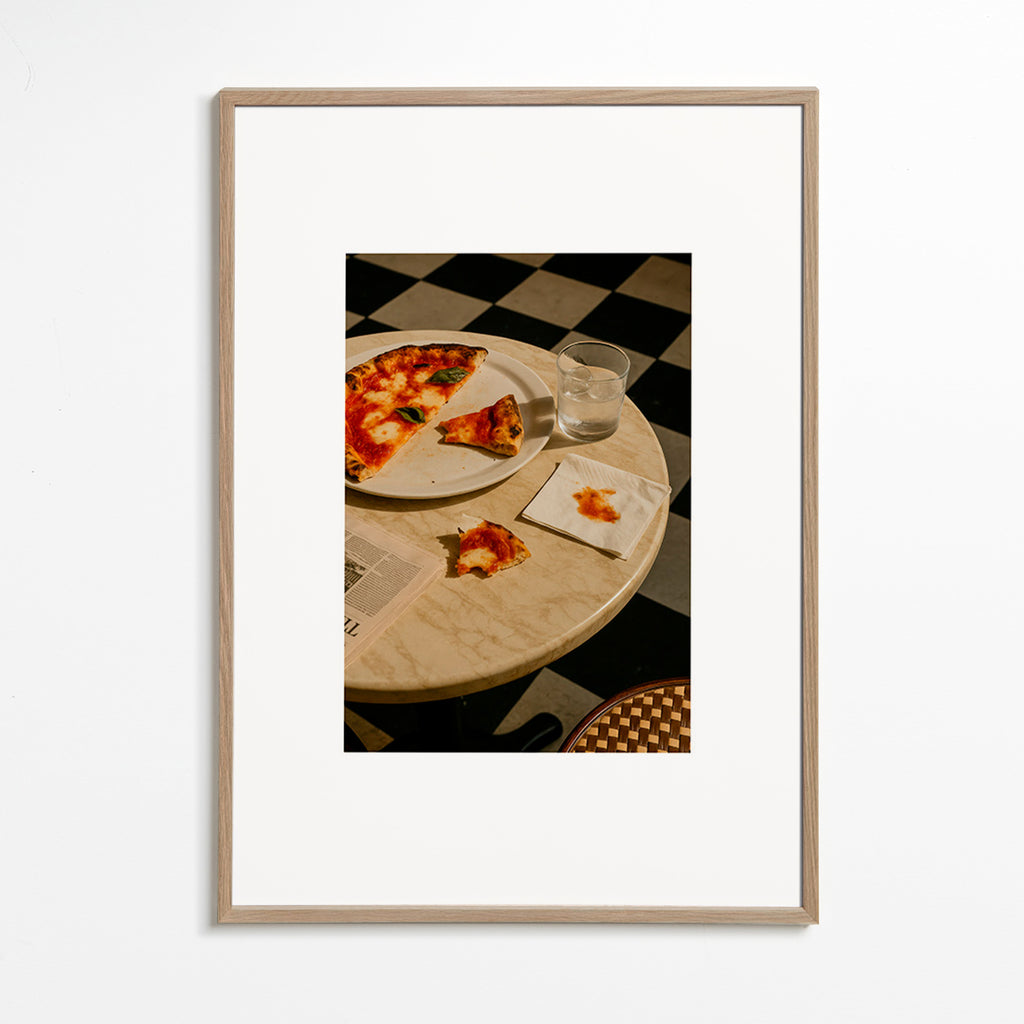 Køkkenkunst Pizza på marmor – Oak Frame