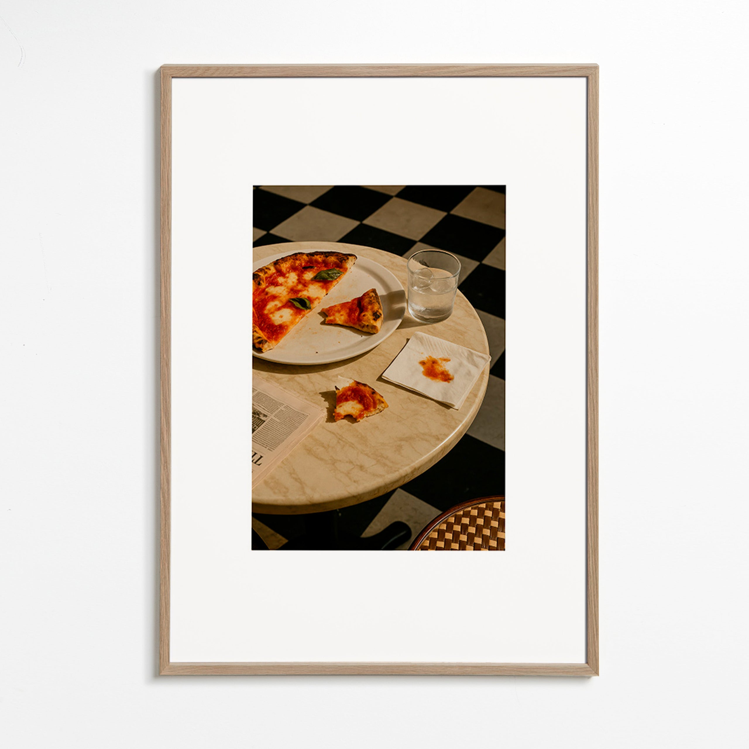 Køkkenkunst Pizza på marmor – Oak Frame