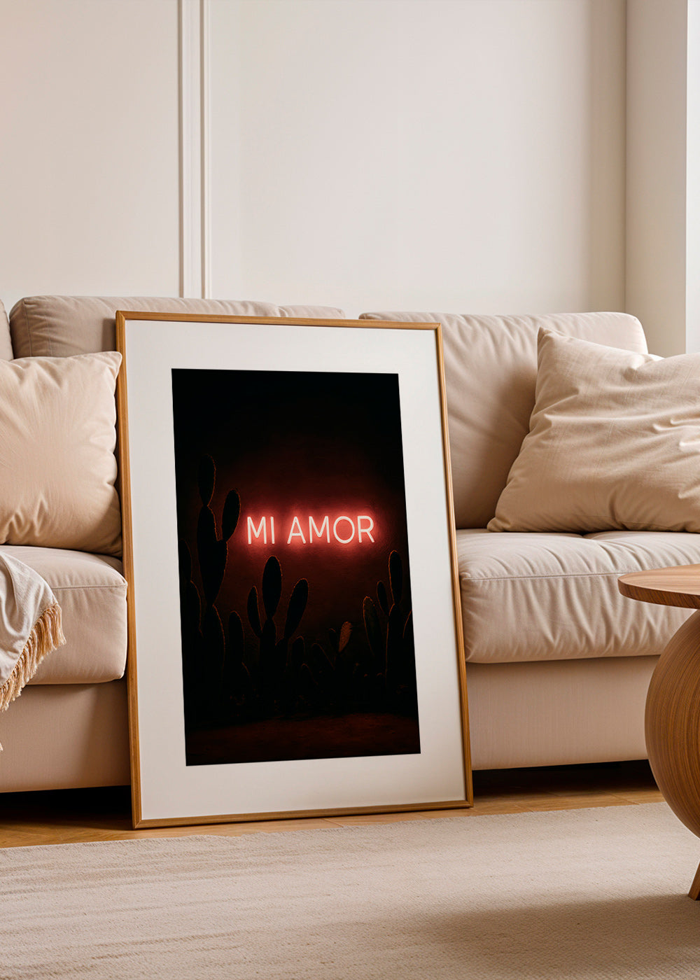 Fotografi: neonskilt 'Mi Amor' med kaktusser – Product2