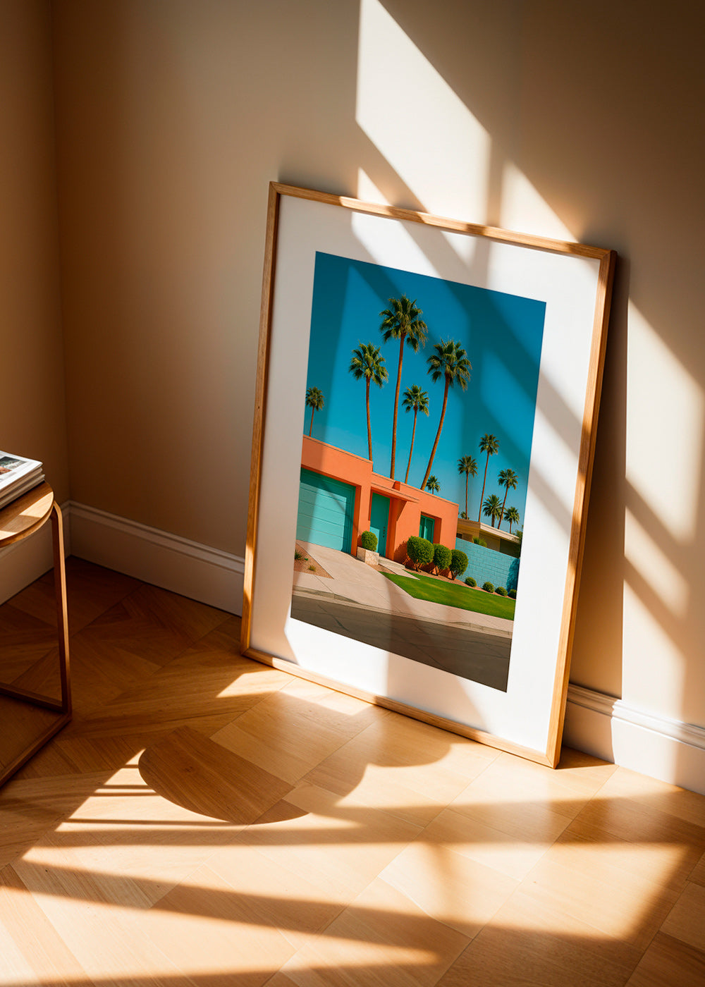 Botanisk plakat Palm House med palmer og koralfacade – Product2