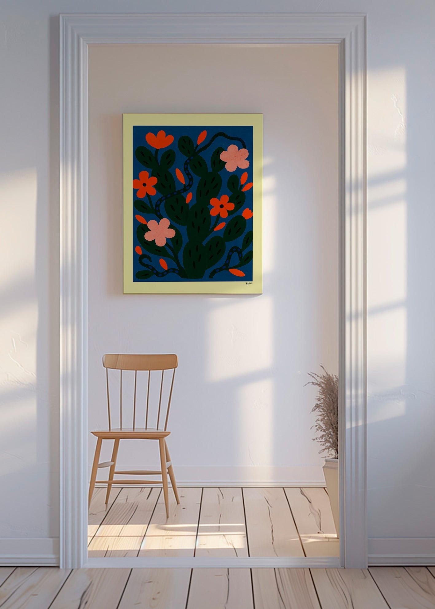 Botanisk plakat Midnatsblomster – Canvas