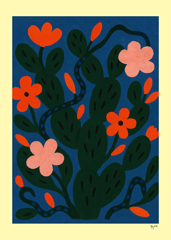 Botanisk plakat Midnatsblomster