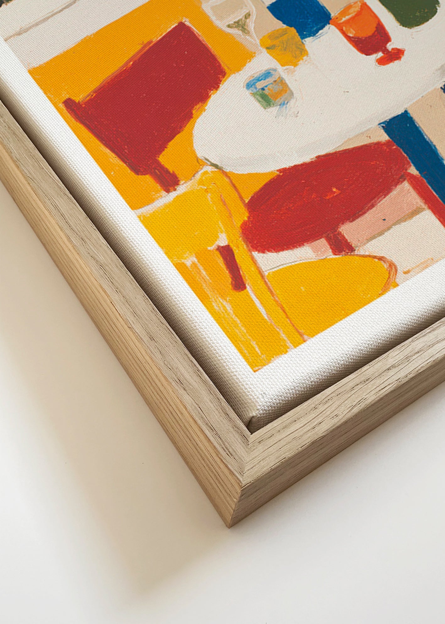 Køkkenkunst: bistrobord med flasker – Canvas detail