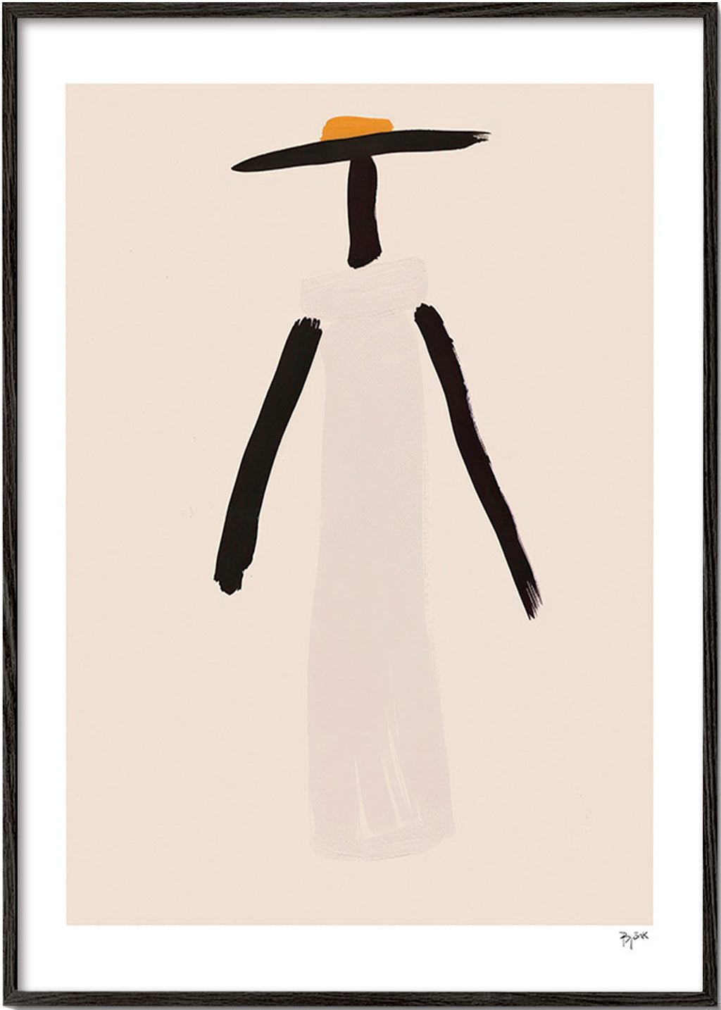 Minimalistisk figur med hat – Black Frame