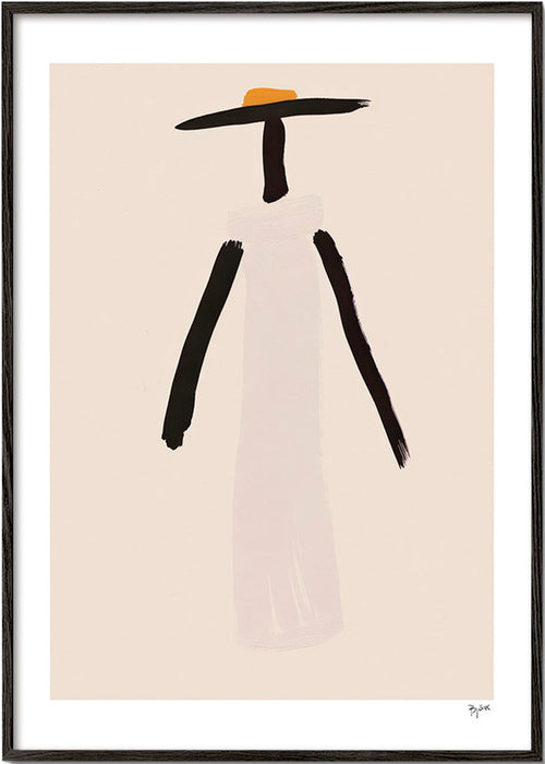 Minimalistisk figur med hat – Black Frame