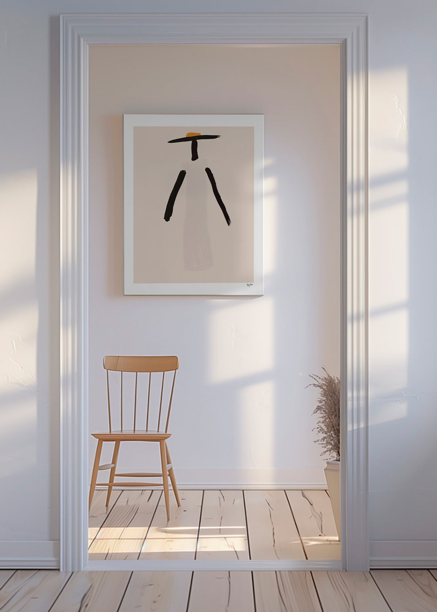Minimalistisk figur med hat – Canvas