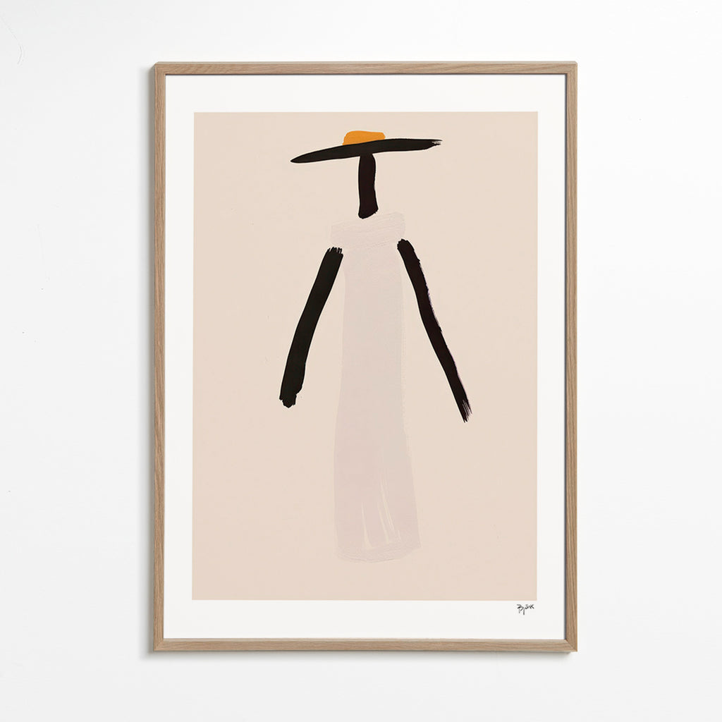 Minimalistisk figur med hat – Oak Frame