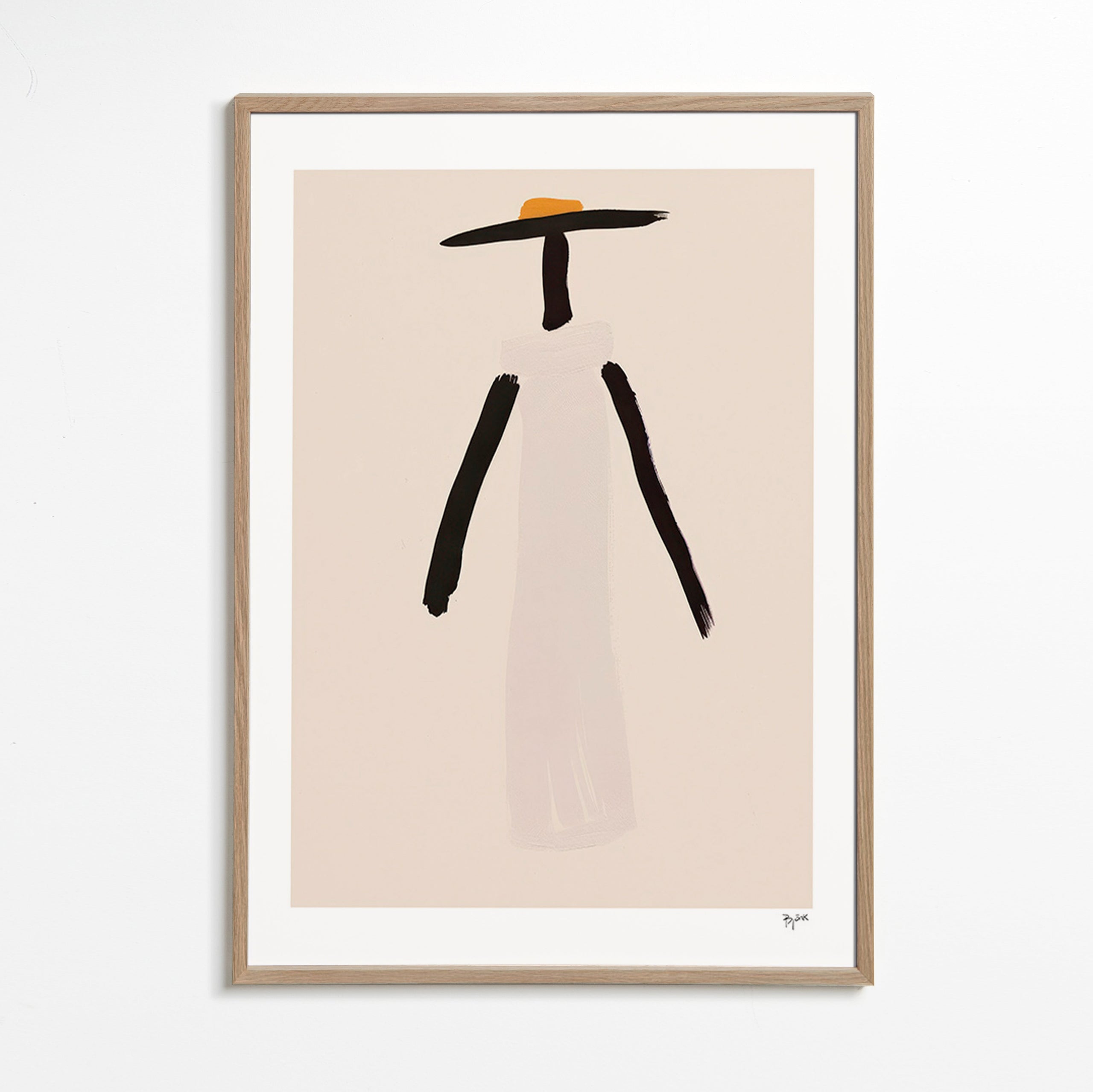 Minimalistisk figur med hat – Oak Frame