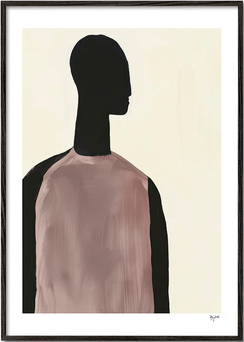 Abstrakt maleri med minimalistisk silhuet – Black Frame