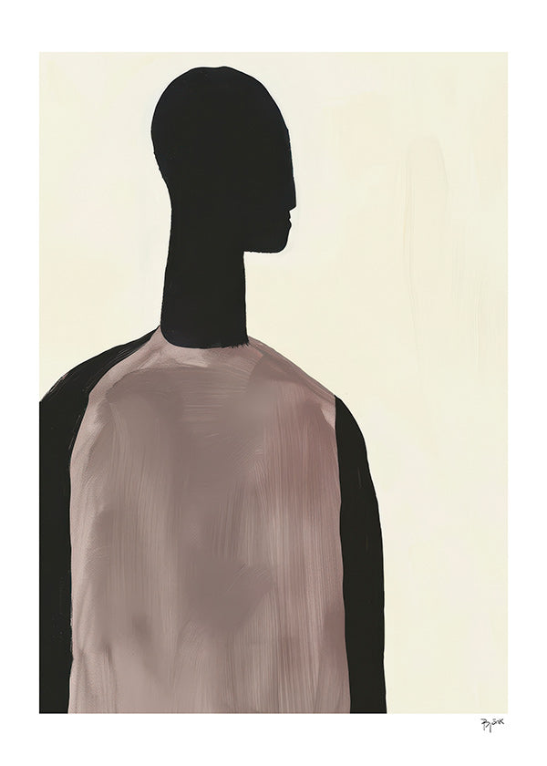 Abstrakt maleri med minimalistisk silhuet