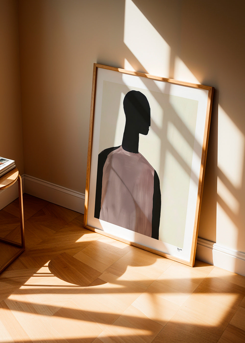 Abstrakt maleri med minimalistisk silhuet – Product1