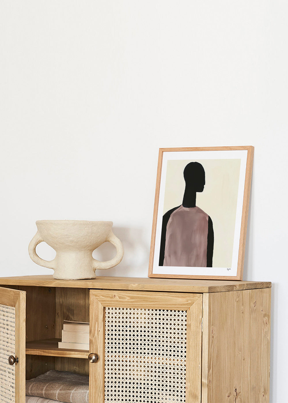 Abstrakt maleri med minimalistisk silhuet – Product2
