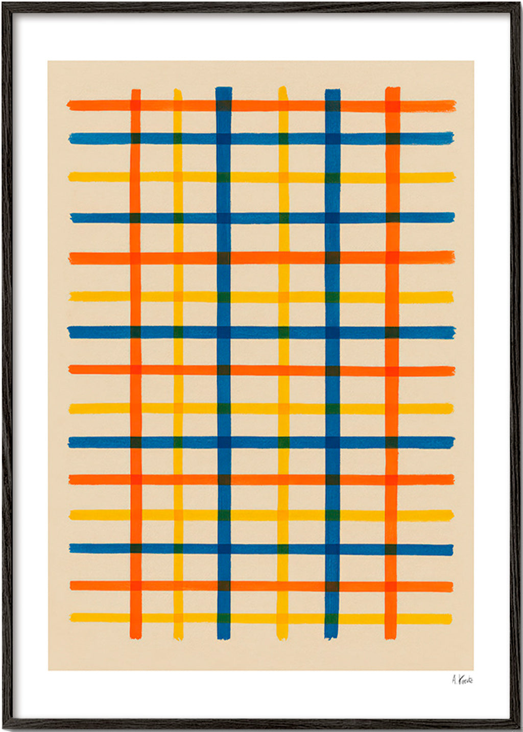 Geometrisk plakat farveret gitter – Black Frame